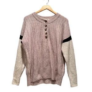 Madewell Striped Bowden Henley Sweater‎ Coziest Yarn Size Small thumbnail 2