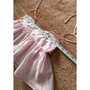 Lulus Pink Bow Tie Strap Peplum Top XS thumbnail 6