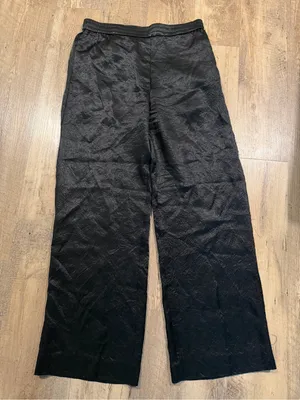 COS Black Wide-Leg Jacquard Pants size 8 thumbnail 2