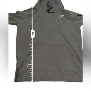 Gymshark Heather Gray Long Sleeve Thumbholes Pullover Hoodie Sz M‎ thumbnail 7