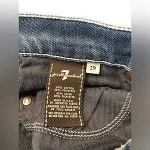 7 For All Mankind Dojo Dark Blue Flare Jeans Size 29 thumbnail 6