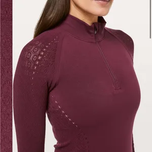 Lululemon Reveal 1/2 Zip Mindful Motion Deep Ruby thumbnail 7