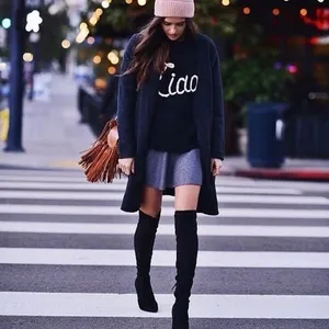 WILDFOX Couture Dinner Party‎ Ciao Bella Black White Embroidered Sweater Small thumbnail 4