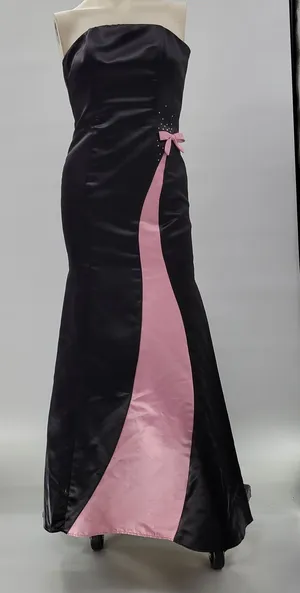 VTG Gunne Sax Jessica McClintock Gown 5/6 Black‎ Pink Satin Fairy Formal Dress thumbnail 1