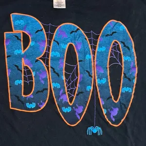 Club Bed Women’s One Size Boo Halloween Oversized Tee‎ Shirt Dress Black Goth thumbnail 3