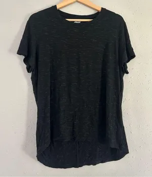 🦋 Avia Black Relaxed High Low Short Sleeve Tee Athletic Athleisure XL Workout thumbnail 1