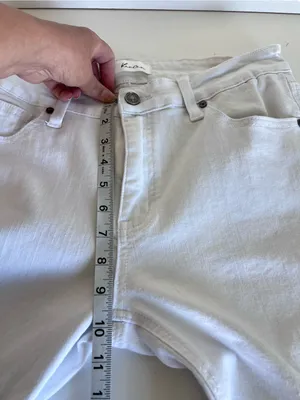 KanCan Women's White Bootcut High Rise‎ Denim Pants Stretch 5 Pocket Zipper fly thumbnail 9
