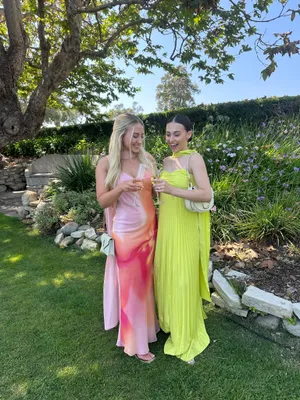 Zara Pink and Orange Long Dress with Scarf thumbnail 3