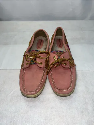 Sperry Top-Sider Pink Leather Plaid Accents Women’s Nautical Boat Shoes Size 8M thumbnail 3