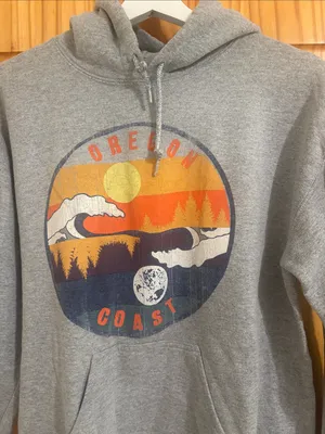 Oregon Coast Size Small Grey Hooded Sweatshirt Gray thumbnail 2