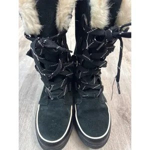 Sorel Torino II Tall Boots Waterproof Black Suede Faux Fur Womens Size 7‎ thumbnail 8