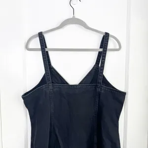 TOPSHOP Black Button Front Denim Jean Dress Cottage Boho 100% Cotton NEW 12 thumbnail 9
