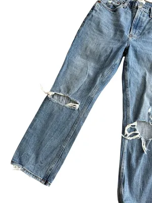 ABERCROMBIE & FITCH Ankle Straight Distressed Jeans Size 2 thumbnail 3