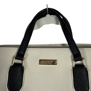 Kate Spade Evangelie‎ Satchel Crossbody Purse Cement White Black Preppy READ thumbnail 2