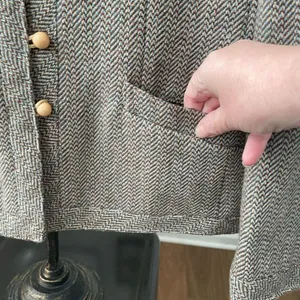 Vintage Judy’s Place Tweed Blazer Jacket Brown Blue M 10 thumbnail 6