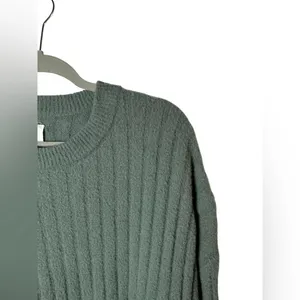 Aerie Ribbed Knit Crewneck Sweater Women’s XS Green Pullover Long Sleeve Cozy‎ thumbnail 3