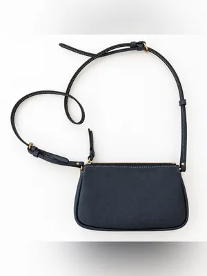 Dooney & Bourke Mini Crossbody Bag Navy Blue Saffiano Leather Gold Hardware Y2K thumbnail 2