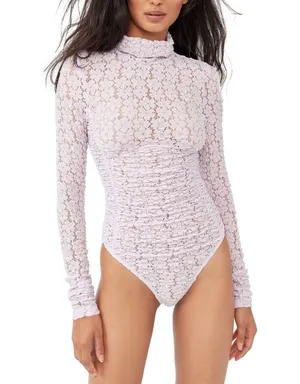 NWT Free People Lace Ruched Bodysuit thumbnail 1