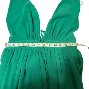Green Papaya maxi summer flowy whimsical dress Sz L thumbnail 4