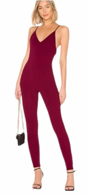 NBD x Revolve Jerick Catsuit Jumpsuit in Burgandy‎ Size Large thumbnail 1