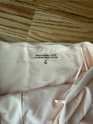Abercrombie & Fitch Strapless Ruched Mini Dress NWT Medium Built In Shorts Peach thumbnail 4