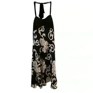 White House Black Market Women's Halter Neck Floral Dress Size 8 Black‎ thumbnail 3