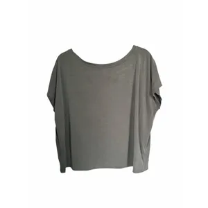 Express Women Sz Large Gray Green Boxy Shirt Top Pullover Cap Sleeve Scoop Neck thumbnail 6