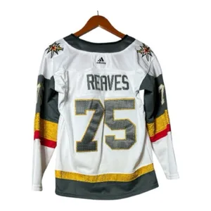 Adidas Vegas Golden Knights Reaves 75 Authentic Jersey Fight Strap Womens M Whit thumbnail 2