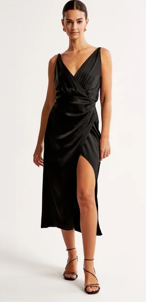 NWT Abercrombie&Fitch Satin Midi Dress thumbnail 1