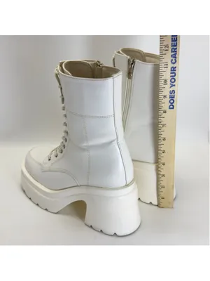 Women's Unbranded White Platform Boots Size 8.5 thumbnail 4