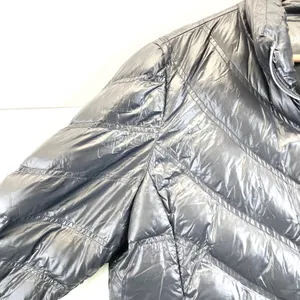 Calvin Klein Womens M Packable Down Quilted‎ Puffer Jacket Full Zip Black Travel thumbnail 6