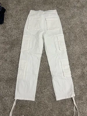 White cargo pants thumbnail 3