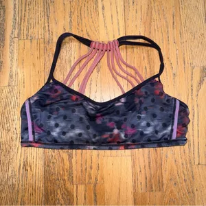 Lululemon Lighten‎ Up Bra Windy Blooms Regal Plum Multi / Naval Blue /Alarming 8 thumbnail 3