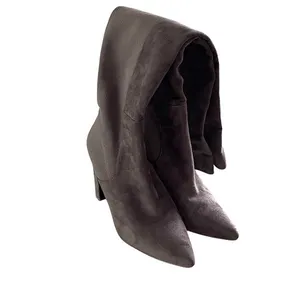 Everley Over‎ The Knee Boots Women 10M Grey Taupe Faux Suede Block Heel Pointed thumbnail 4