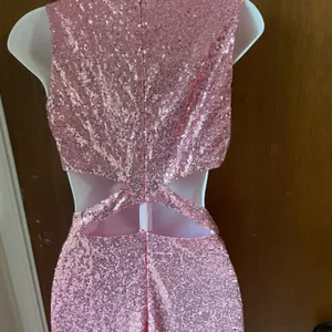 Pink sequin cutout maxi dress thumbnail 5