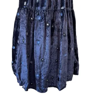 UO Kimchi Blue Alice Embroidered Velvet Mini Babydoll Dress thumbnail 12
