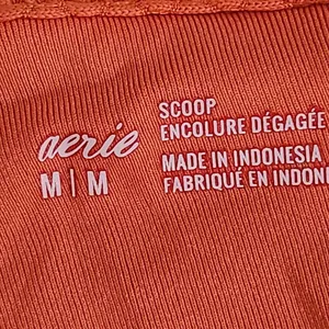 Aerie Orange Cropped Bikini Top NWT Size Medium Orange Textured Swim Top thumbnail 7