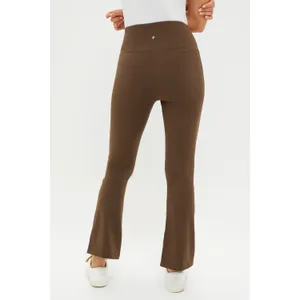Tuckernuck Tnuck‎ Sport Millie High Rise Compression Spandex Yoga Leggings Brown thumbnail 4