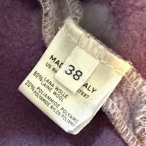 United Colors of Benetton Hooded Wool Coat Purple Plaid Women’s 38 thumbnail 3