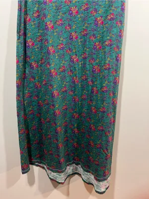 Natural Life Cotton Teal Floral Sleeveless Maxi Dress Medium thumbnail 3