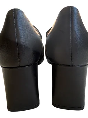 EUC Kate Spade Leather Alia Heels Black Silver Buckle Size 6.5 thumbnail 7