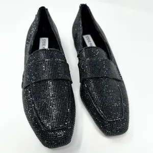 NEW Steve Madden Riski Black Rhinestone Studded Loafers, NEW, Size 6, MSRP $99 thumbnail 6
