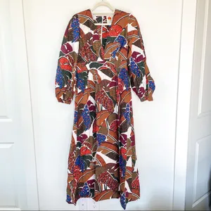 NWT Farm Rio Anthropologie Deep V-Neck Maxi Dress thumbnail 4