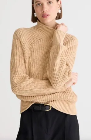 J. Crew Relaxed Rollneck Pullover Knit Sweater in Sandy Beach Size XS thumbnail 1