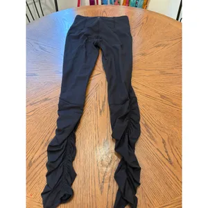 Lululemon Ruched Stacked Leggings Womens 6 Black High Rise Yoga Pants W5BCNS thumbnail 8