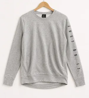 Nike Dri-FIT Gray Crewneck Sweatshirt Womens XL Just Do It Sleeve Pullover Top thumbnail 1