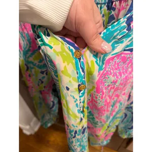 Lilly Pulitzer Elsa silk blouse in the "Let's Cha Cha" medium thumbnail 4