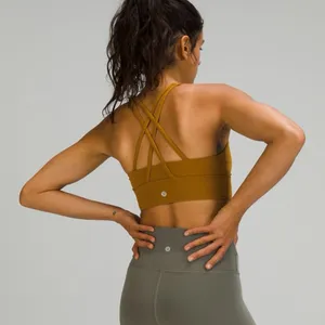 Lululemon Energy Bra High Neck Long Line - Gold Spice - Size 4 - NEW thumbnail 2