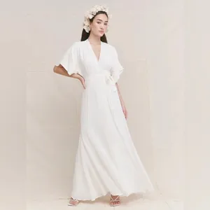 Reformation‎ Winslow Wrap Dress, Adjustable, White/Ivory, Size Small NWT thumbnail 5