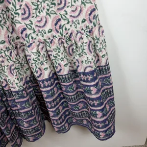 Natural Life‎ Floral Block Print Smocked Tiered Midi Dress Medium Cottage Boho thumbnail 2